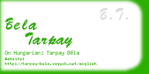 bela tarpay business card